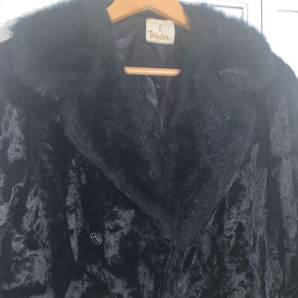 Vintage Black Short Fur Coat Size Small - Picture 12 of 16